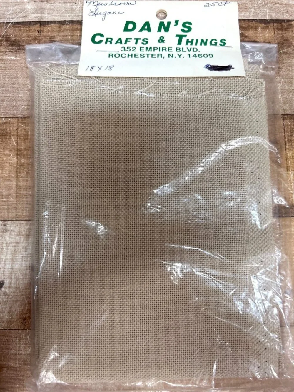 Mushroom Lugana 25 Ct Cross-Stitch Fabric 18x18 Inches New Sealed